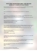 POST FIRST RESPONDER FIRST AID&sol;CPR&sol;AED&colon; MODULE 5 COMPLETE SOLUTIONS