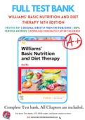 Test Bank for Williams' Basic Nutrition and Diet Therapy 16th Edition By Staci Nix McIntosh Chapter 1-23 Complete Guide A+