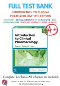 Test Bank for Introduction to Clinical Pharmacology 10th Edition By Constance Visovsky, Cheryl Zambroski, Shirley Hosler Chapter 1-20 Complete Guide A+