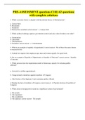 PRE-ASSESSMENT questions C181&vert; 62 questions&vert; with complete solutions