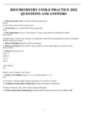 BIOCHEMISTRY USMLE PRACTICE 2022 QUESTIONS AND ANSWERS