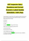 UST Inspector Quiz &vert; Questions and Correct Answers &vert; Latest Update 2024&sol;2025 &vert; 100&percnt; Pass