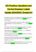 ICC Practice &vert; Questions and Correct Answers &vert; Latest Update 2024&sol;2025 &vert; Graded A&plus;