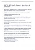 MKTG 457 Pardi - Exam 1 Questions & Answers