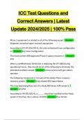 ICC Test Questions and Correct Answers &vert; Latest Update 2024&sol;2025 &vert; 100&percnt; Pass