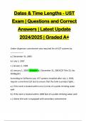 Dates & Time Lengths - UST Exam &vert; Questions and Correct Answers &vert; Latest Update 2024&sol;2025 &vert; Graded A&plus;