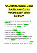 WA UST Site Assessor Exam &vert; Questions and Correct Answers &vert; Latest Update 2024&sol;2025