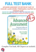 Test Banks For Advanced Assessment 4th Edition by Mary Jo Goolsby; Laurie Grubbs, 9780803668942, Chapter 1-22 Complete Guide
