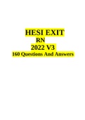 HESI EXIT RN EXAM  2022 V3  160 Questions And Answers.