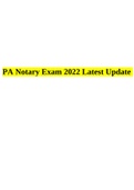 PA Notary Exam 2022 Latest Update.