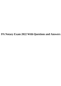 PA Notary Exam 2022 With Questions and Answers & PA Notary Exam 2022 Latest Update.
