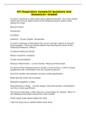 ATI Respiratory System&sol;25 Questions And Answers&sol;A&plus; Graded