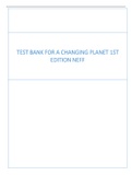 Test Bank For A Changing Planet 1st Edition Neff