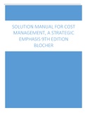 Solution Manual for Cost Management, A Strategic Emphasis 9th Edition Blocher