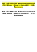 NUR 2392 &sol; NUR2392&colon; Multidimensional Care II &sol; MDC 2 Exam 1 Blueprint &lpar;Latest 2021 &sol; 2022&rpar; Rasmussen