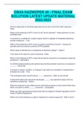 OSHA HAZWOPER 40 - FINAL EXAM SOLUTION LATEST UPDATE MATERIAL 2022-2023 
