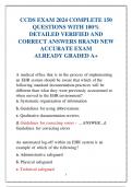 CCDS EXAM 2024 COMPLETE 150 QUESTIONS WITH 100&percnt; DETAILED VERIFIED AND  CORRECT ANSWERS BRAND NEW  ACCURATE EXAM ALREADY GRADED A&plus;