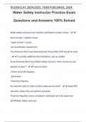 Water Safety Instructor Practice Exam Questions and Answers 100&percnt; Solved
