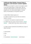 California Real Estate License Exam 1 Questions and Answers &lpar;Latest Update 2024&rpar;