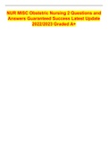 NUR MISC Obstetric Nursing 2 Questions and Answers Guaranteed Success Latest Update 2022&sol;2023 Graded A&plus;