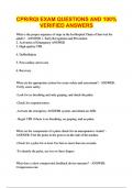 CPR&sol;RQI EXAM QUESTIONS AND 100&percnt; VERIFIED ANSWERS