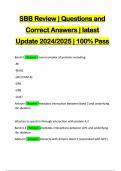 SBB Review &vert; Questions and Correct Answers &vert; latest Update 2024&sol;2025 &vert; 100&percnt; Pass