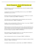 Records Management - PreTest JKO Questions and  Answers