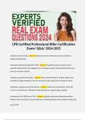 CPB Certified Professional Biller Certification Exam&sol; Q&A&sol; 2024-2025  