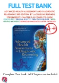 Test Banks For Advanced Health Assessment and Diagnostic Reasoning 3rd Edition by Jacqueline Rhoads, 9781284105377, Chapter 1-16 Complete Guide