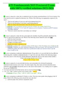 ATI Fundamentals 2019 Proctored Exam-with 100&percnt; verified solutions-2022-2024