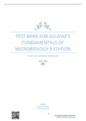TEST BANK FOR ALCANO&rsquo;S FUNDAMENTALS OF MICROBIOLOGY 9 EDITION
