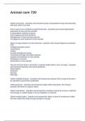 Animal care 720 Exam Questions and Answers