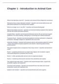 Chapter 1 - Introduction to Animal Care Exam with Questions and Answers