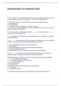 Introduction to Animal Care Exam Questions and 100&percnt; Answers