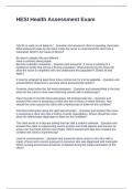 HESI Health Assessment Exam with Questions and Answers