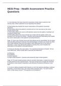 HESI Prep - Health Assessment Practice Questions and Answers