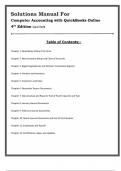 Solutions Manual&comma; Solutions For Computer Accounting with QuickBooks Online&comma; 4th Edition&comma; Carol Yacht