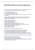HESI RN Health Assessment Exam Questions and Answers