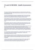 V1 and V2 REVIEW - Health Assessment 1 Exam with Questions and Answers