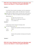 PHI 210 Critical Thinking Final Exam Questions and Answers best Rated A&plus; Latest Update 2022&sol;2023