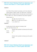 PHI 210 Critical Thinking Final Exam Questions and Answers best Rated A&plus; Latest Update 2022&sol;2023
