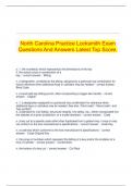   North Carolina Practice Locksmith Exam Questions And Answers Latest Top Score&period;