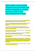 OCPP COURSE 1 ACTUAL EXAM &vert;VERIFIED EXAM QUESTIONS AND CORRECT ANSWERS ALL GRADED A&plus;&vert;LATEST UPDATE 2024-2025&vert;GUARANTEED SUCCESS