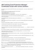 360 Training Food Protection Manager Certification Exam with correct answers