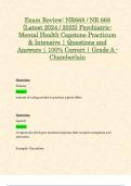 Exam Review&colon; NR668 &sol; NR 668 &lpar;Latest 2024 &sol; 2025&rpar; Psychiatric-Mental Health Capstone Practicum & Intensive &vert; Questions and Answers &vert; 100&percnt; Correct &vert; Grade A - Chamberlain