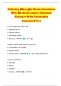 Falconry &lbrace;Georgia&rcub; Exam Questions  With Revised Correct Detailed  Answers With Rationales  Guaranteed Pass 
