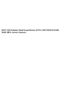 MAT150 Statistics Final Exam Review (FULL REVISED EXAM) With 100% correct Answers.