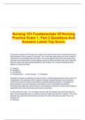 Nursing 101 Fundamentals Of Nursing Practice Exam 1&comma; Part 2 Questions And Answers Latest Top Score&period;