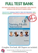 Test Bank For Nursing Health Assessment A Best Practice Approach 3rd Edition by Sharon Jensen 9781496349170 Chapter 1-30 Complete Guide&period;