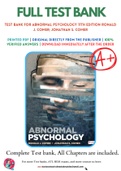 Test Bank For Abnormal Psychology 11th Edition by Ronald J&period; Comer&semi; Jonathan S&period; Comer 9781319190729 Chapter 1-18 Complete Guide&period;